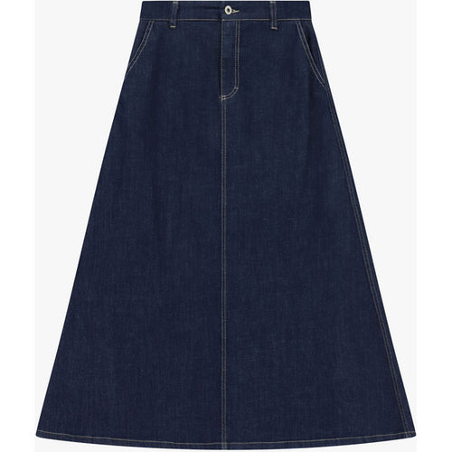 Please A-Shape jeansskjørt i blå denim til dame, sett forfra