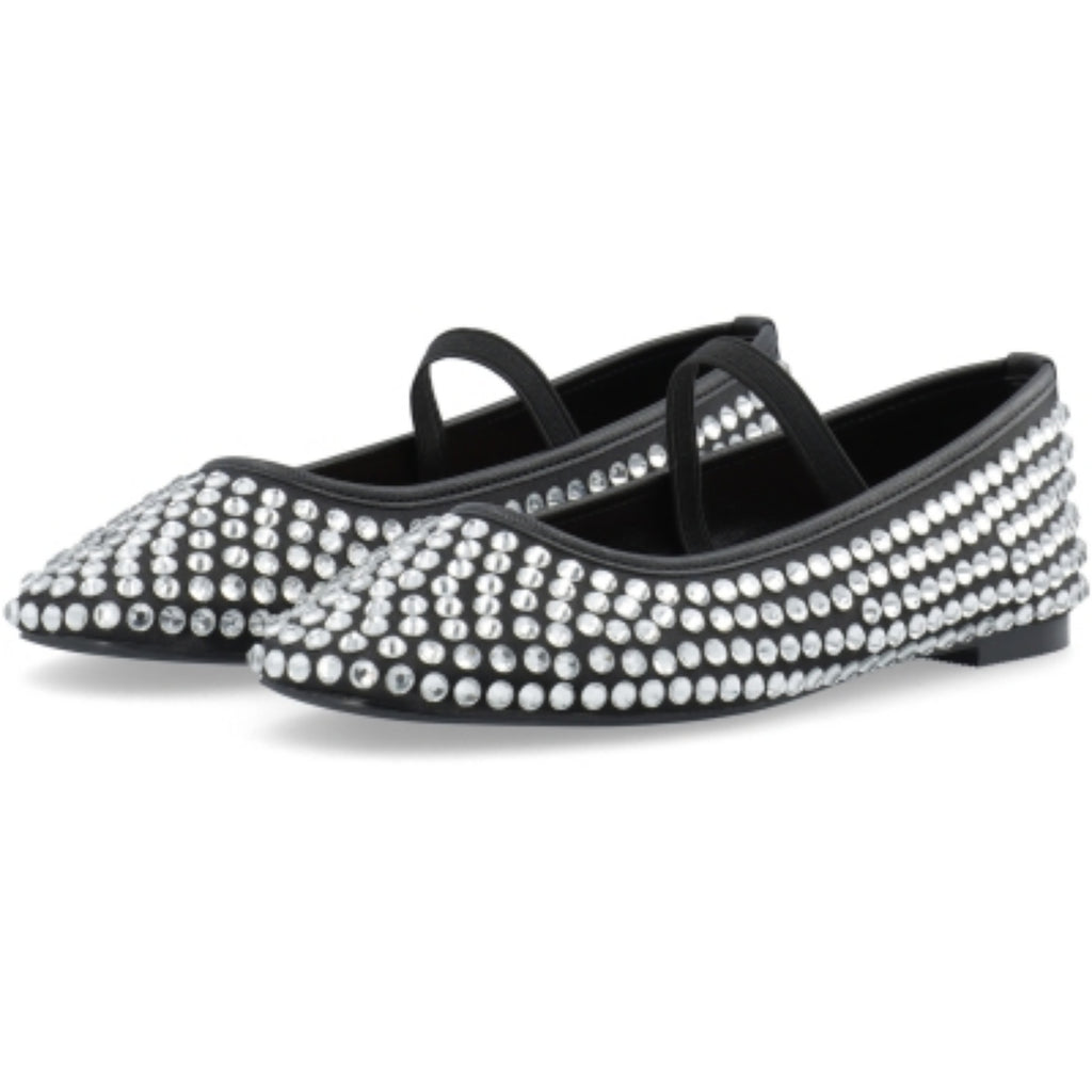 LILJA BALLERINA RHINESTONE SATIN – Svart