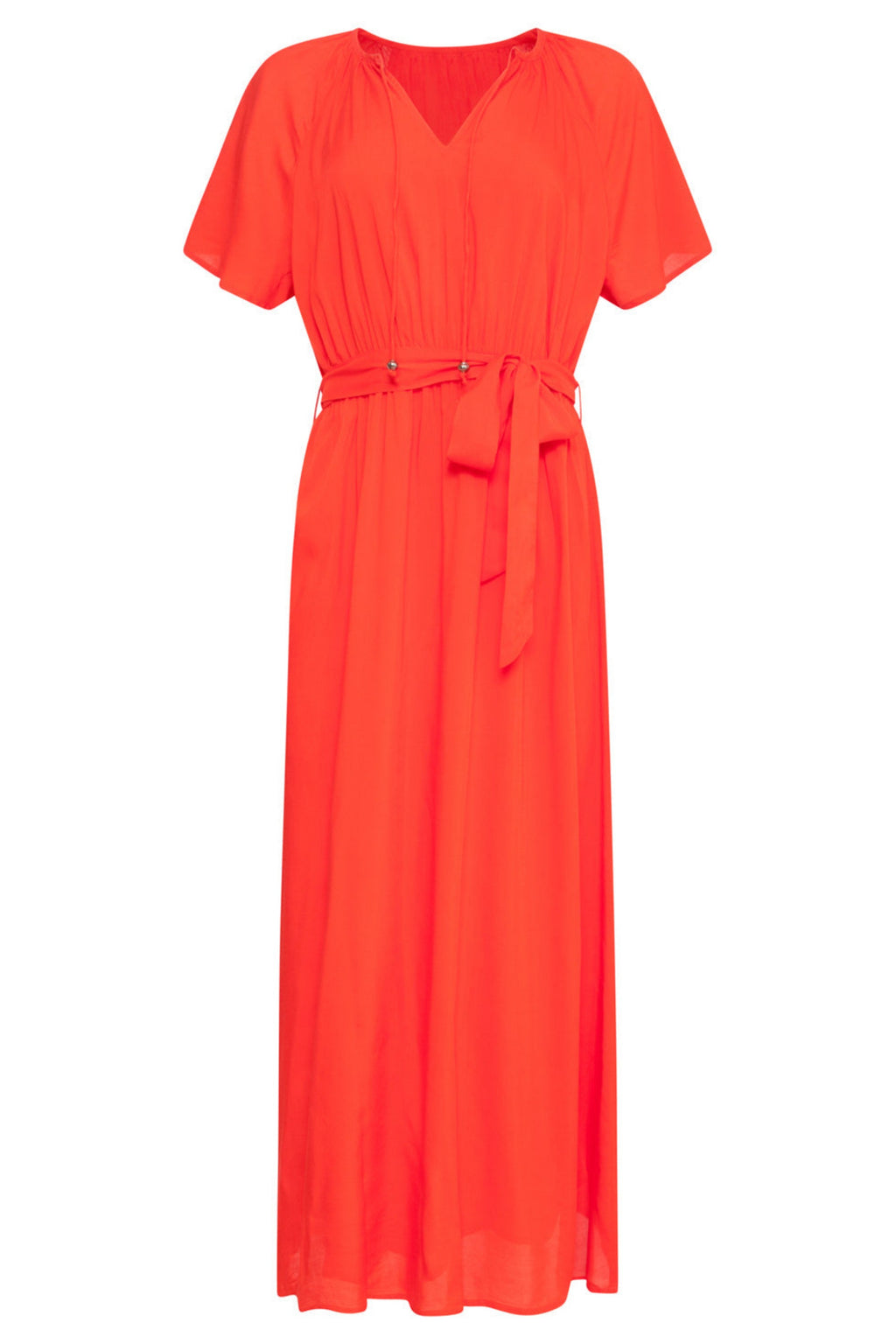 LANG VISKOSE KJOLE DRESS – Rød