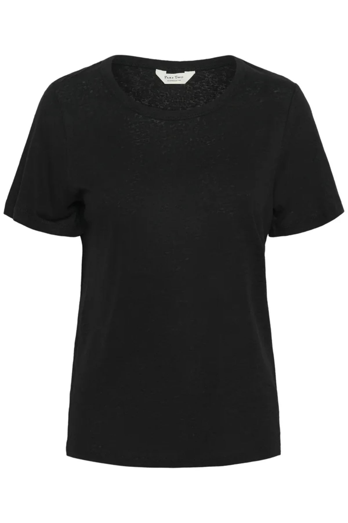 NACIMA T-SHIRT I LIN OG VISKOSE – Svart