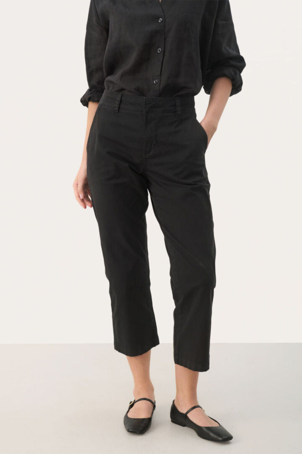 SOFFYNS CHINOS CROPT – Blå
