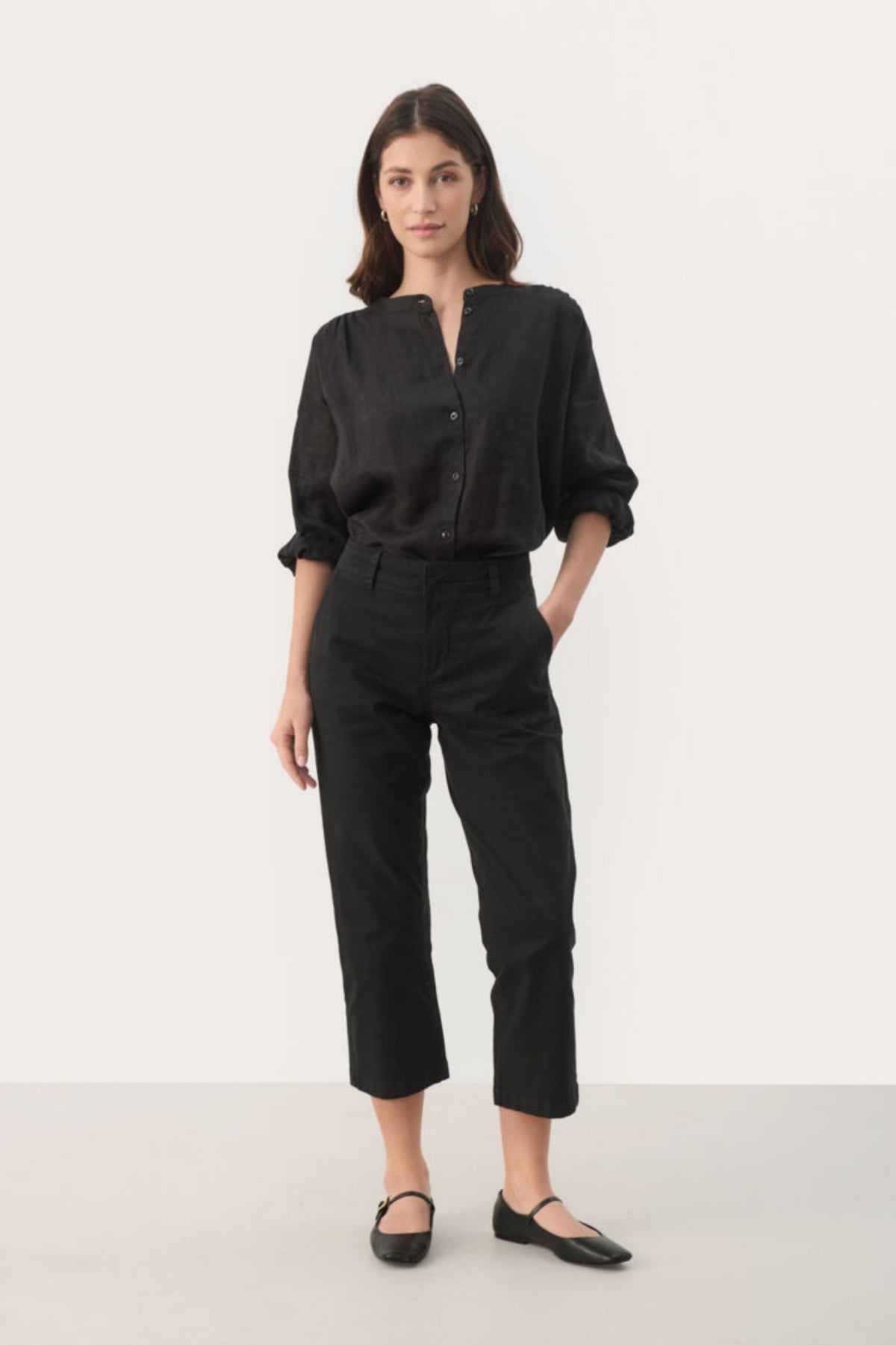 SOFFYNS CHINOS CROPT – Blå