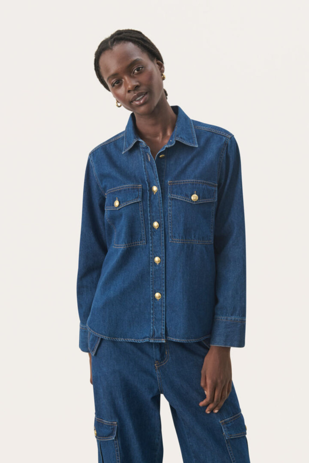 PAYA JEANS SKJORTE JAKKE – Blå