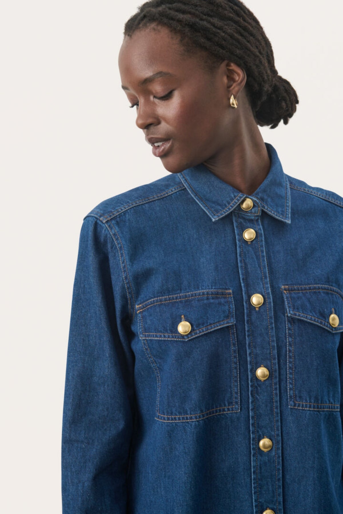 PAYA JEANS SKJORTE JAKKE – Blå