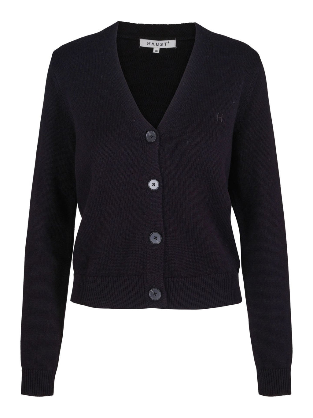 V-NECK KNITTED CARDIGAN – Svart
