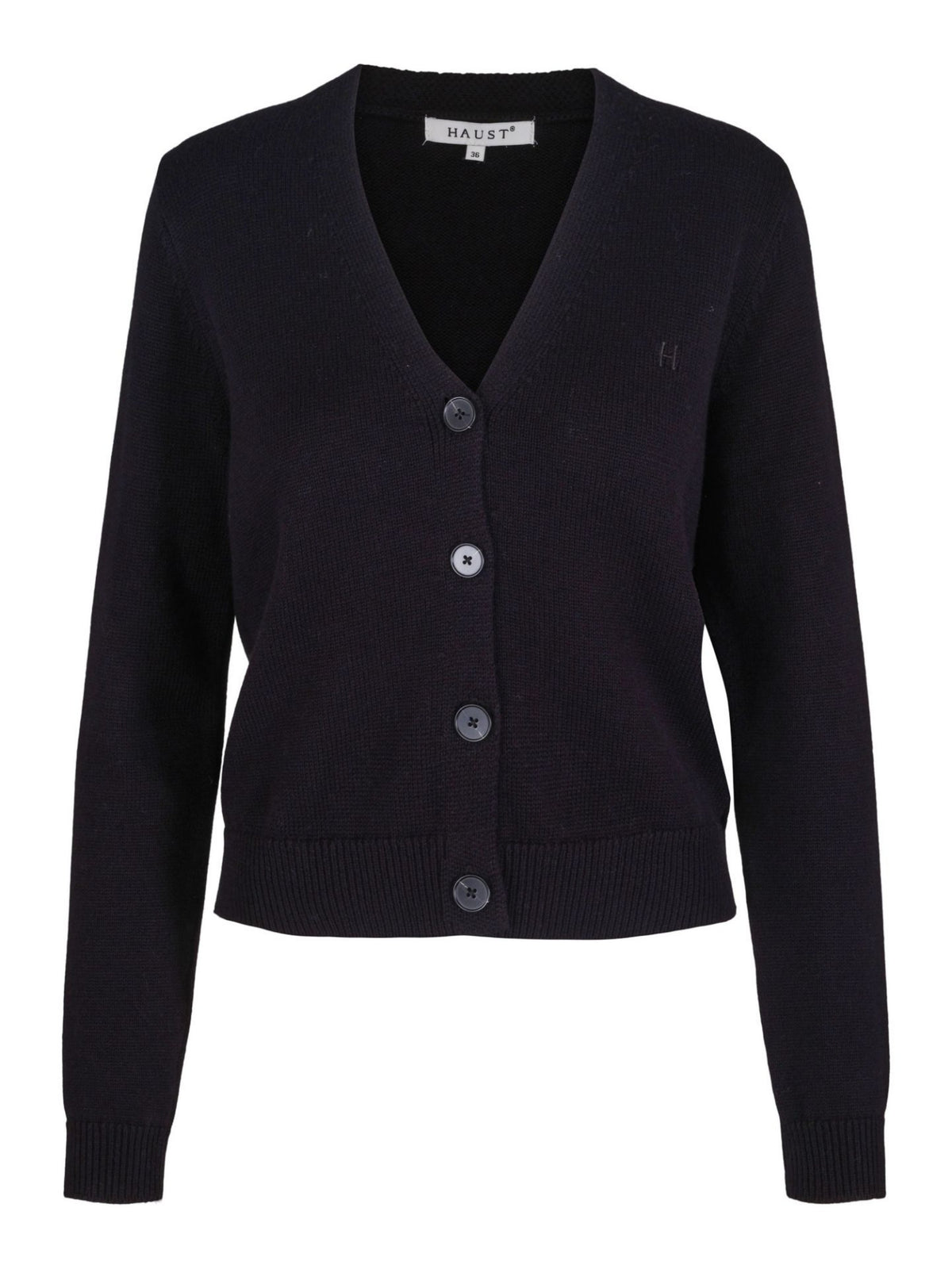V-NECK KNITTED CARDIGAN – Svart