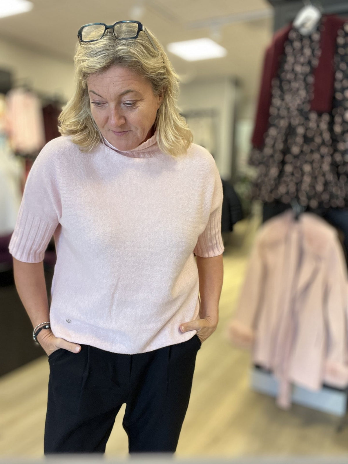 TURTLENECK SWEAT GENSER KORT ERM – Rosa