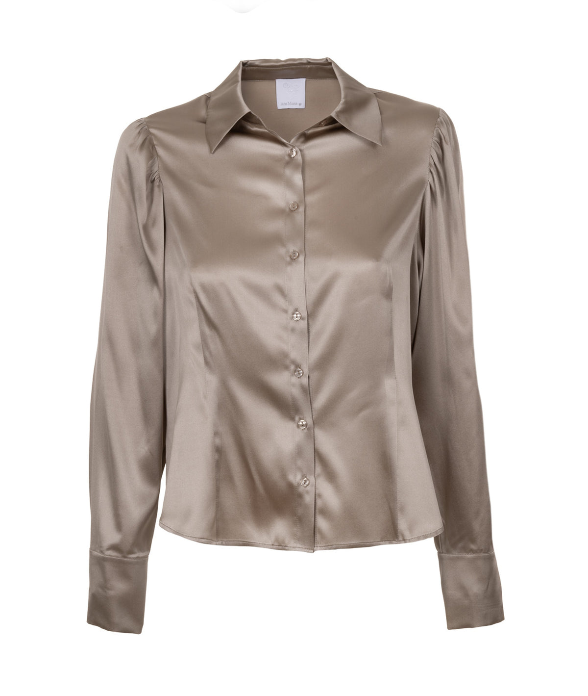 PIXIE BLOUSE SILKE CHAMPAGNE – Beige