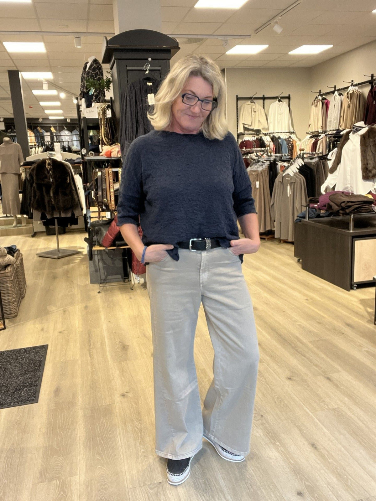 TROUSER WIDE – Beige