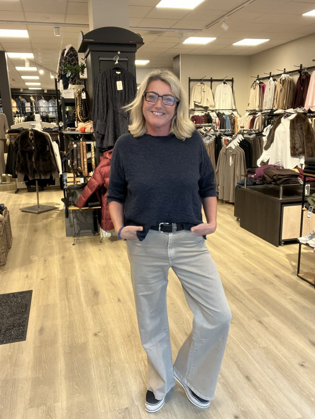 TROUSER WIDE – Beige