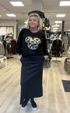 A SHAPE BLACK DENIM SKIRT – Svart