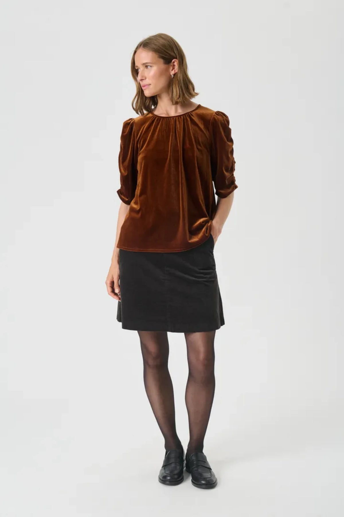 VALERIE BLOUSE BLUSE COBBER – Brun
