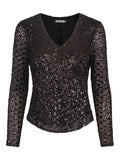 GEO PALJETT BLOUSE TOPP – Svart