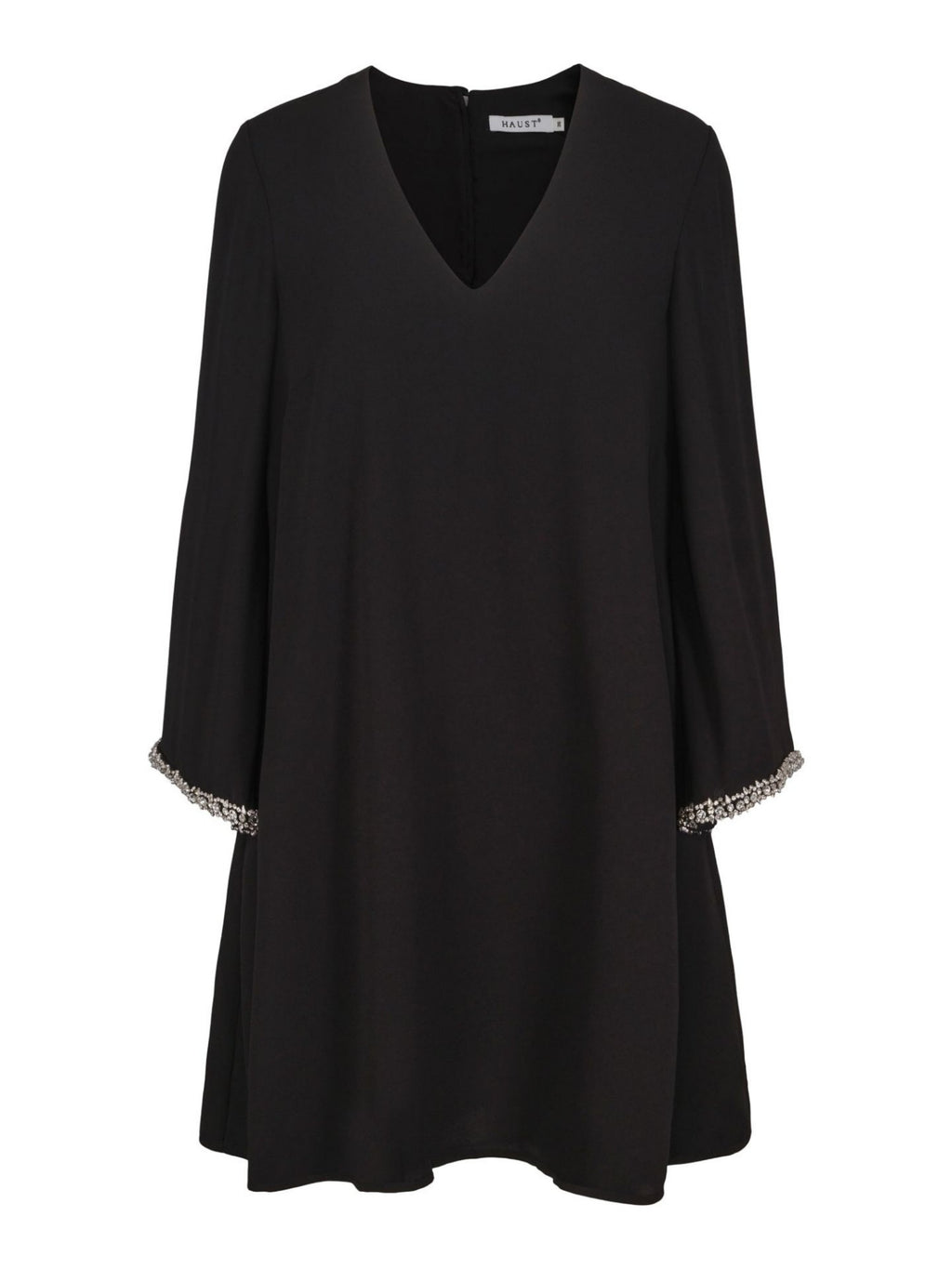 A SHAPED DRESS DIAM-DETALIED – Svart