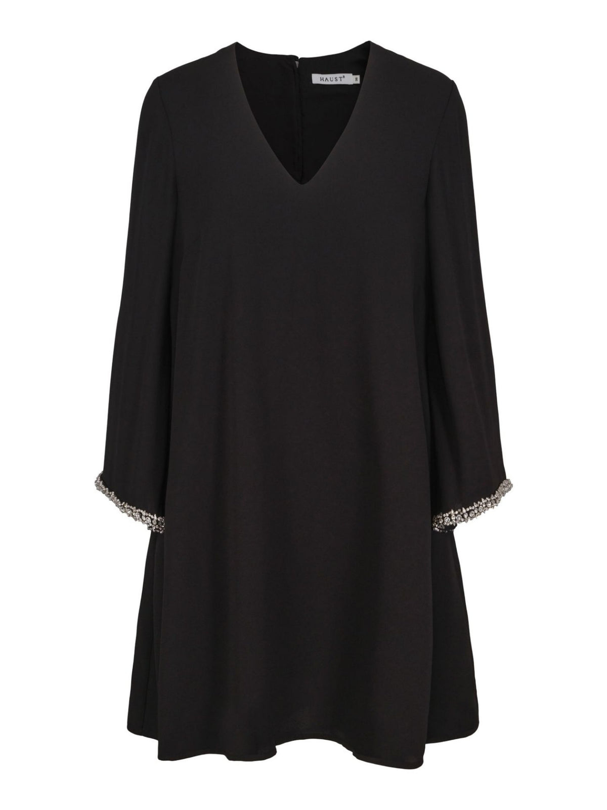 A SHAPED DRESS DIAM-DETALIED – Svart