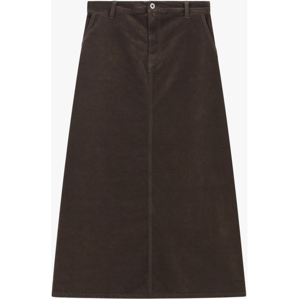 A SHAPESKIRT CORD MØRKBRUN – Brun