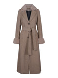 CLASSIC LONG BELT WOOL COAT SAND – Beige
