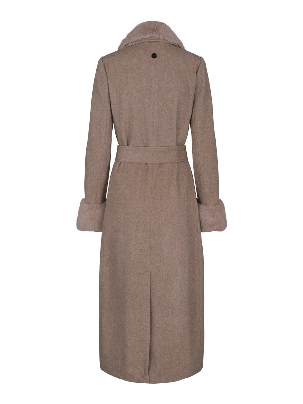 CLASSIC LONG BELT WOOL COAT SAND – Beige