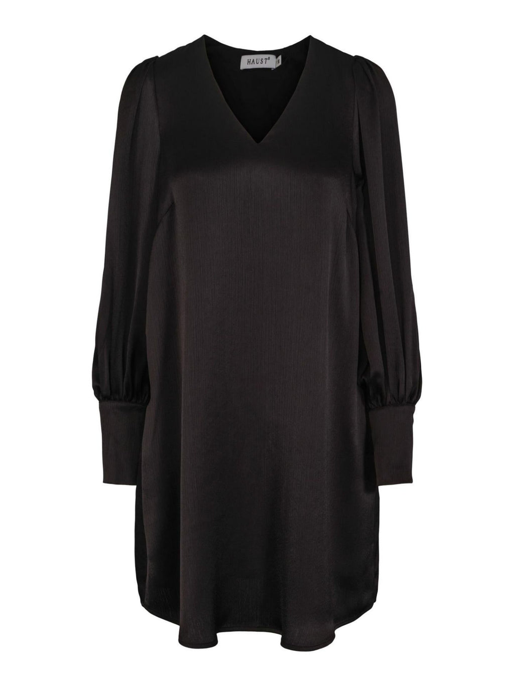 CRINKLED SATIN DRESS BLACK – Svart