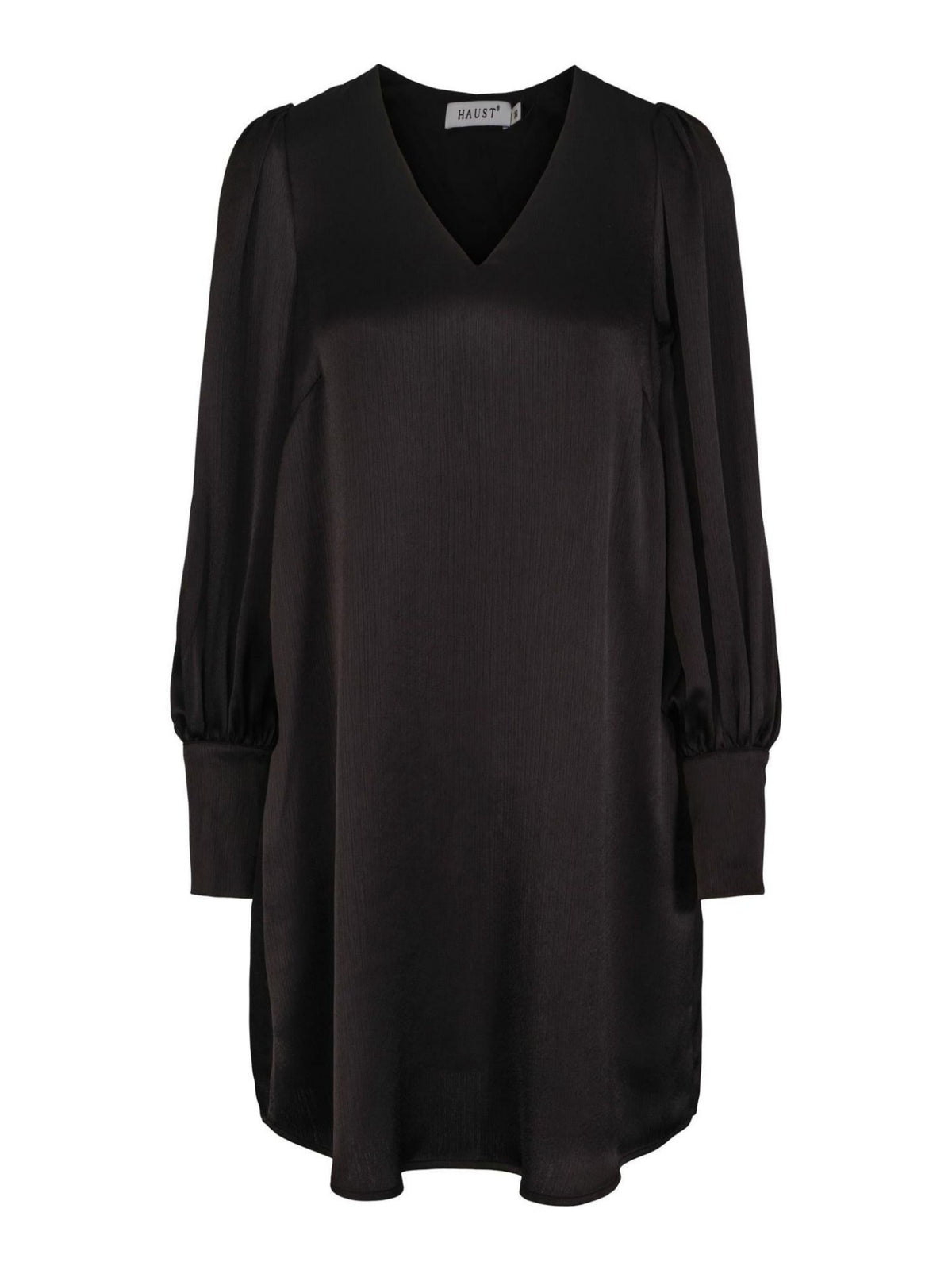 CRINKLED SATIN DRESS BLACK – Svart