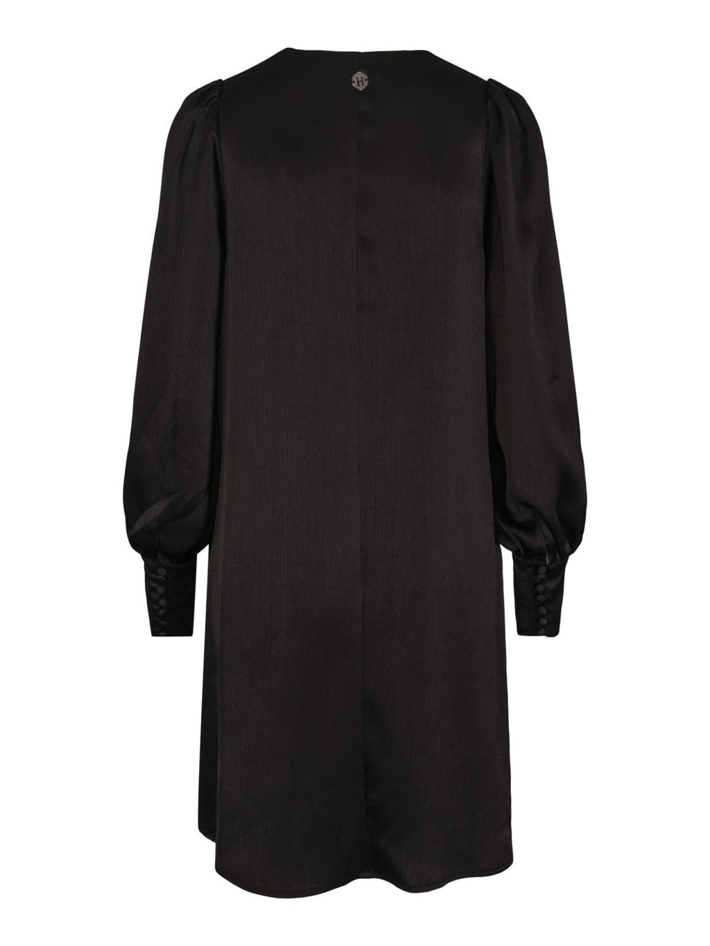 CRINKLED SATIN DRESS BLACK – Svart