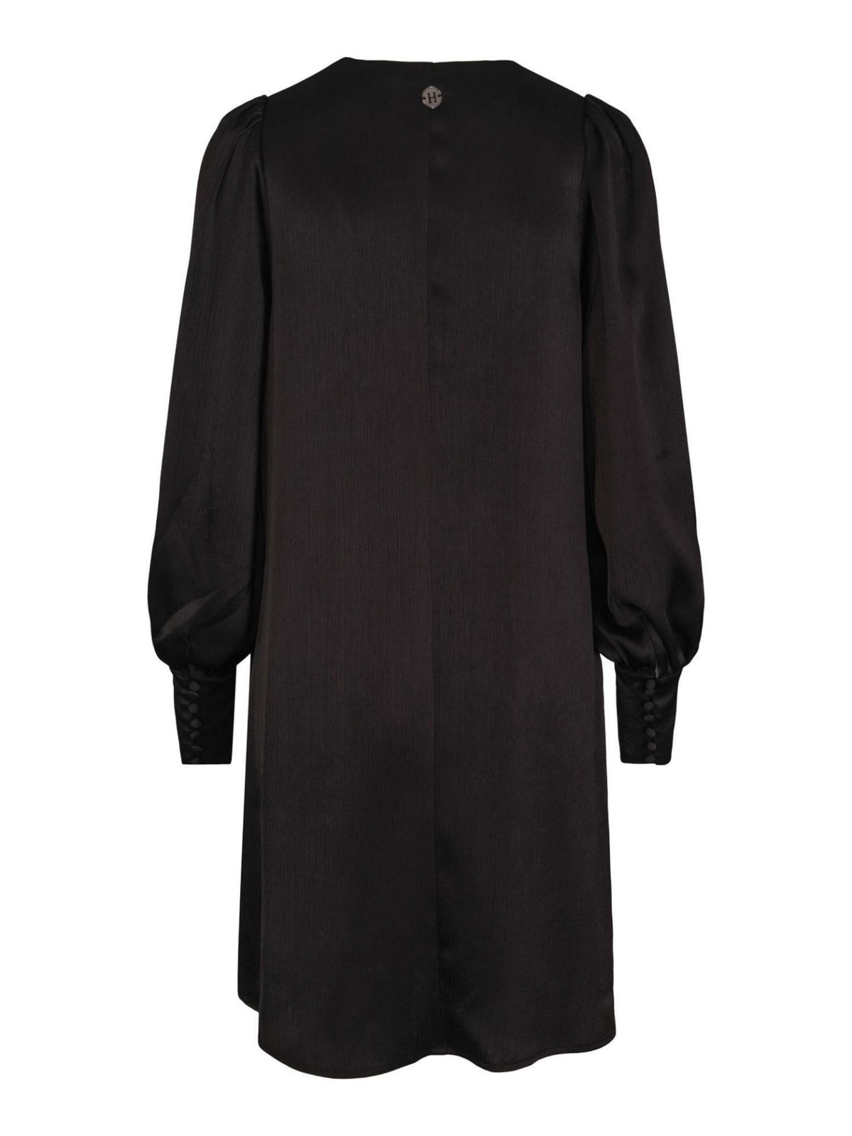 CRINKLED SATIN DRESS BLACK – Svart