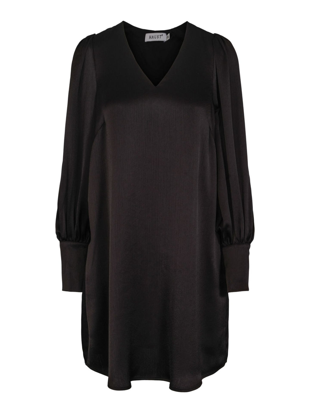 CRINKLED SATIN DRESS BLACK – Svart