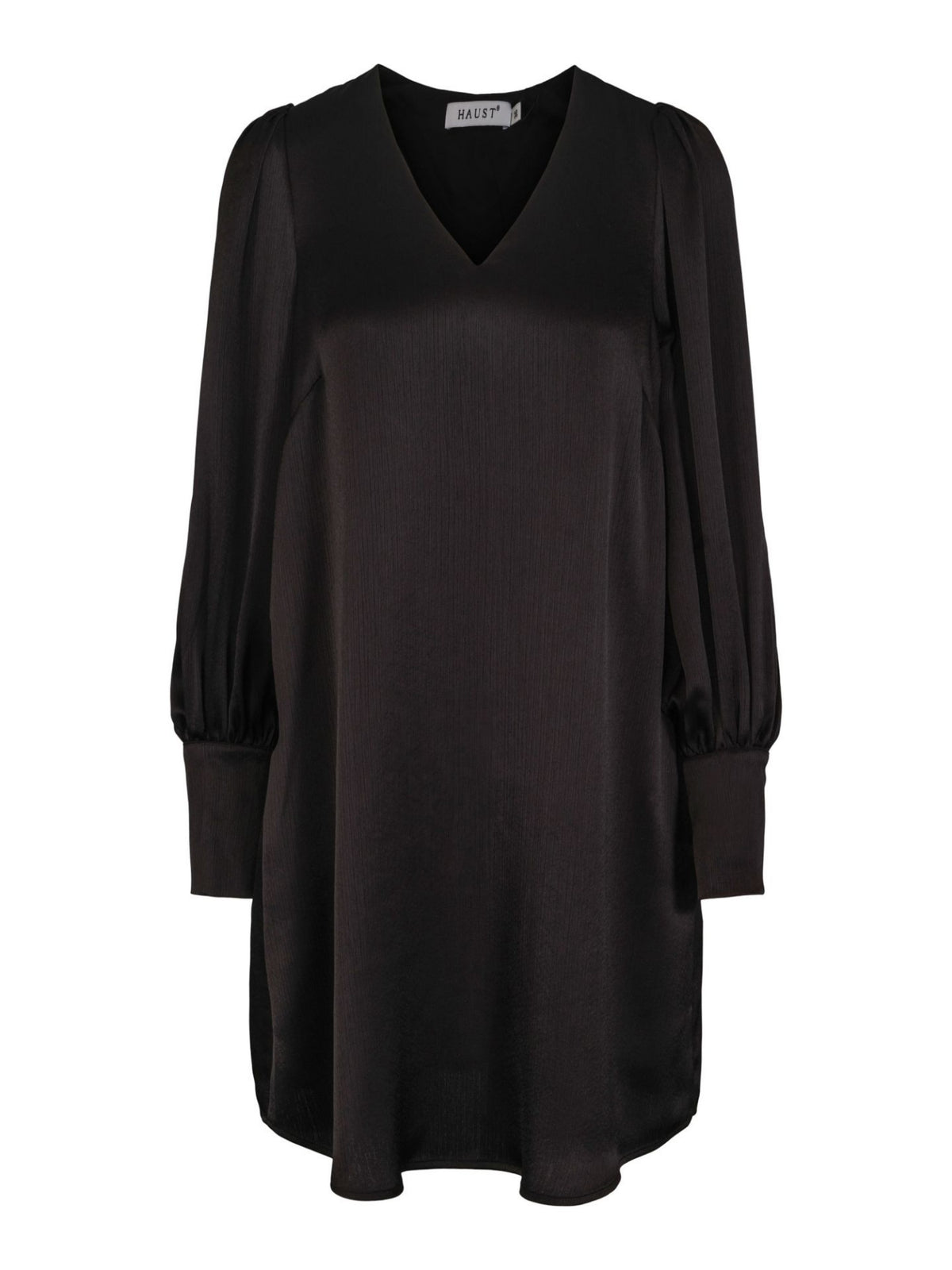 CRINKLED SATIN DRESS BLACK – Svart