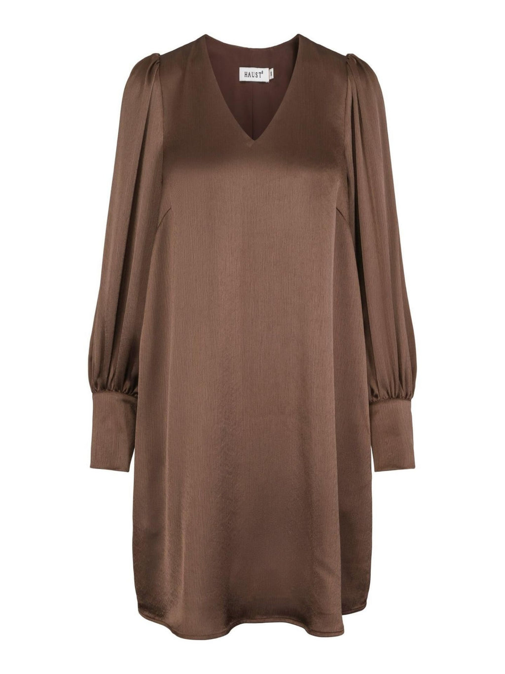 CRINKLED SATIN DRESS – Brun