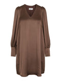 CRINKLED SATIN DRESS – Brun