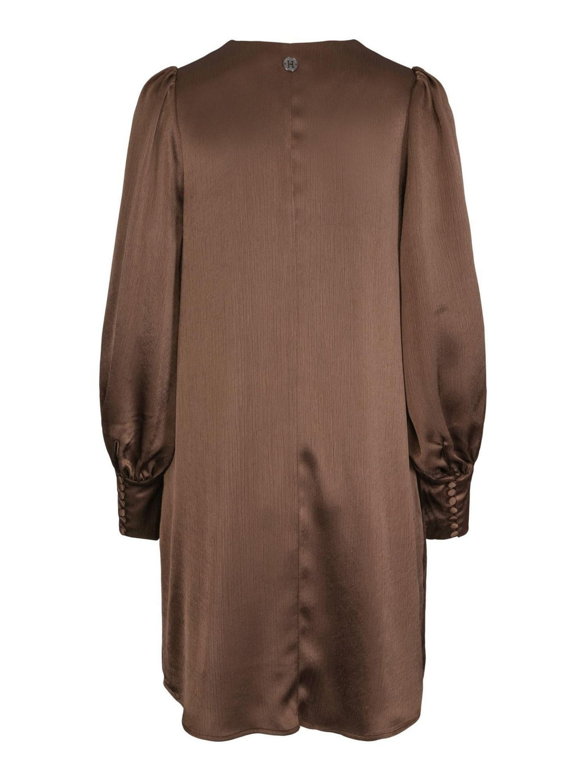 CRINKLED SATIN DRESS – Brun