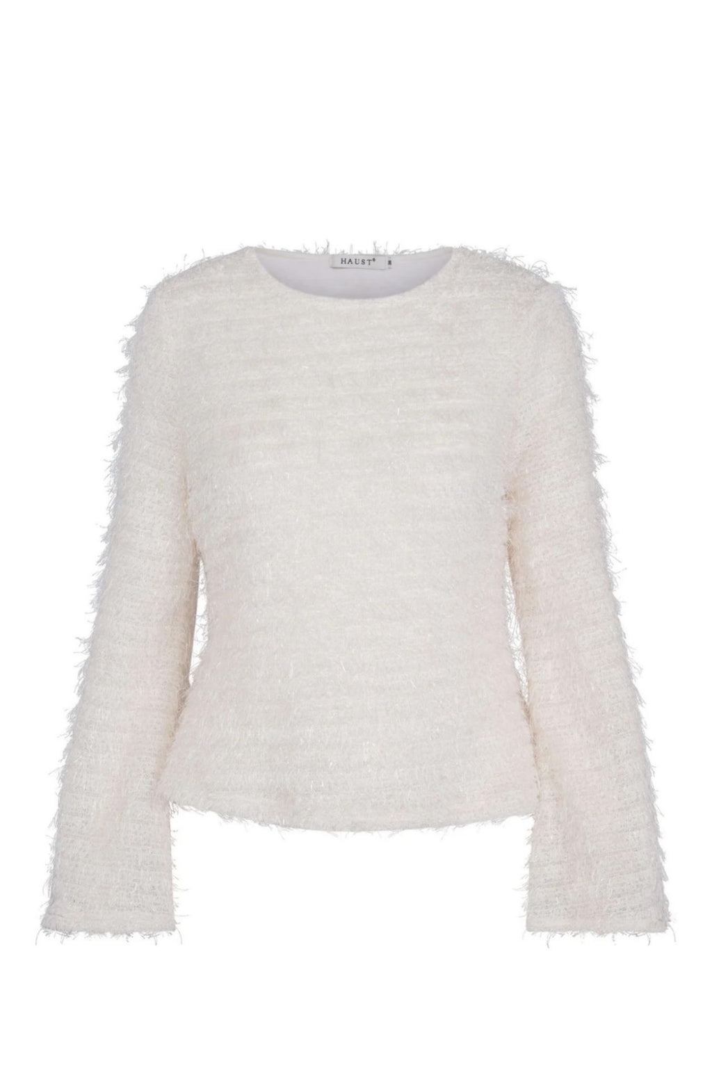 KNITTED PARTY BLOUSE TOPP – Hvit