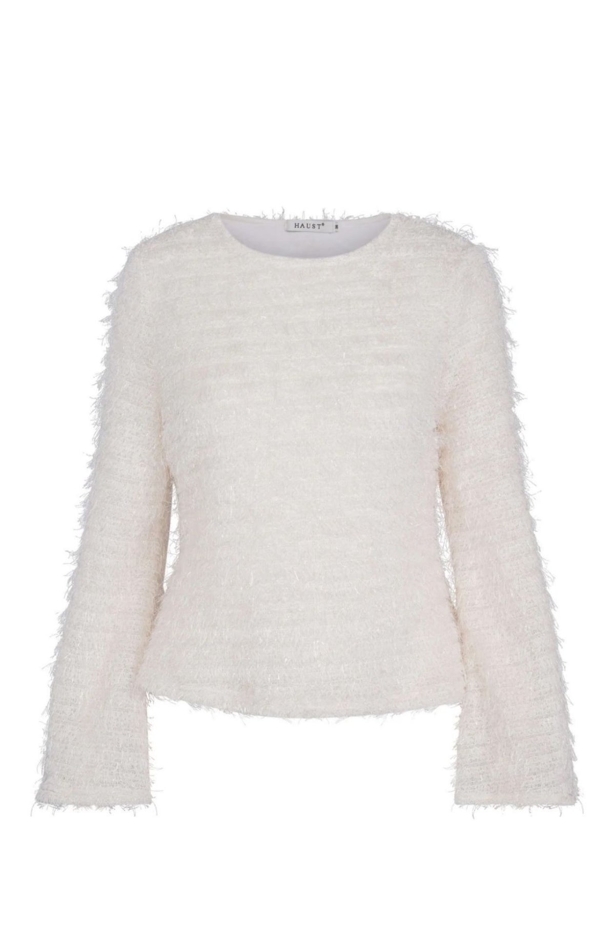 KNITTED PARTY BLOUSE TOPP – Hvit