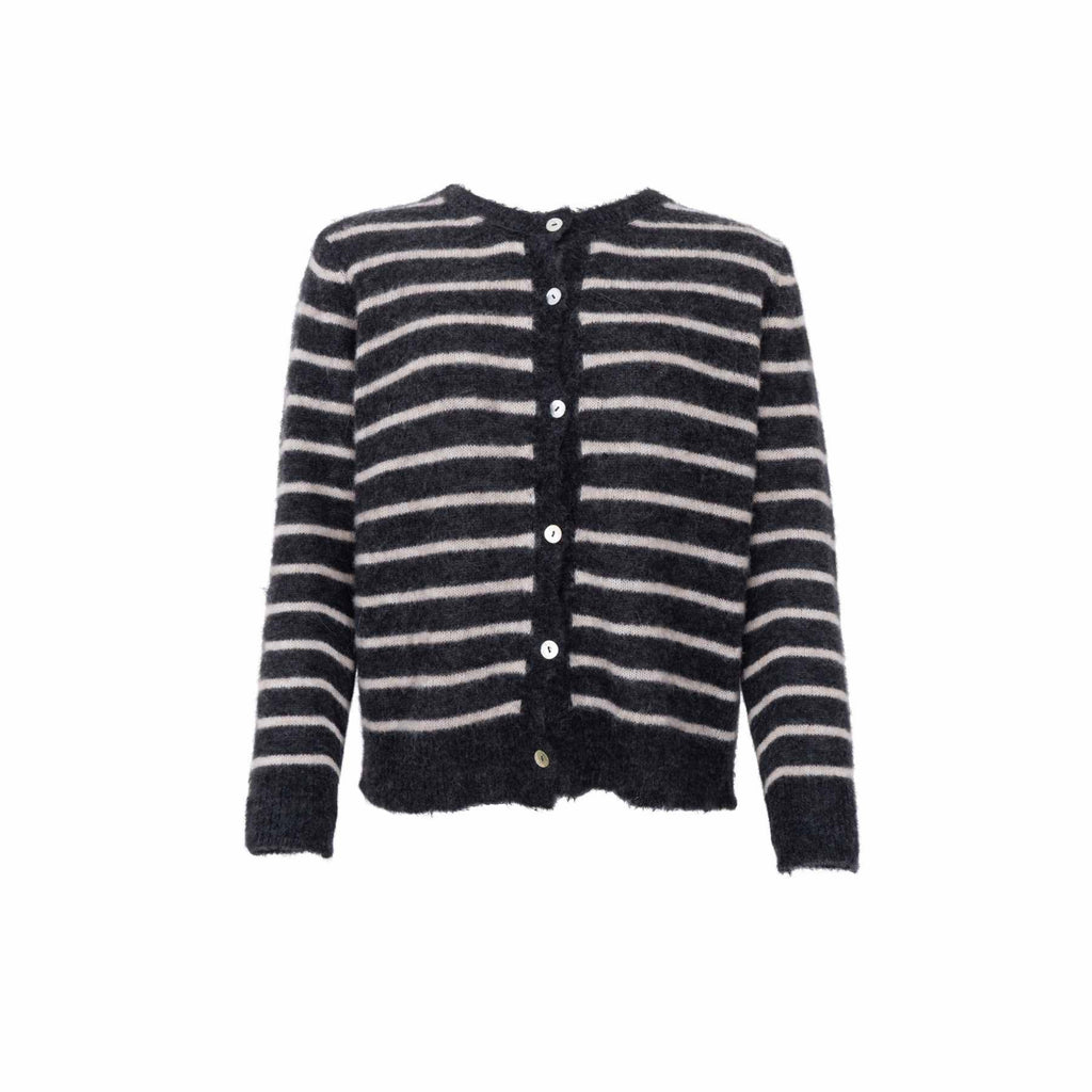 DELL STRIPED CARDIGAN – Beige