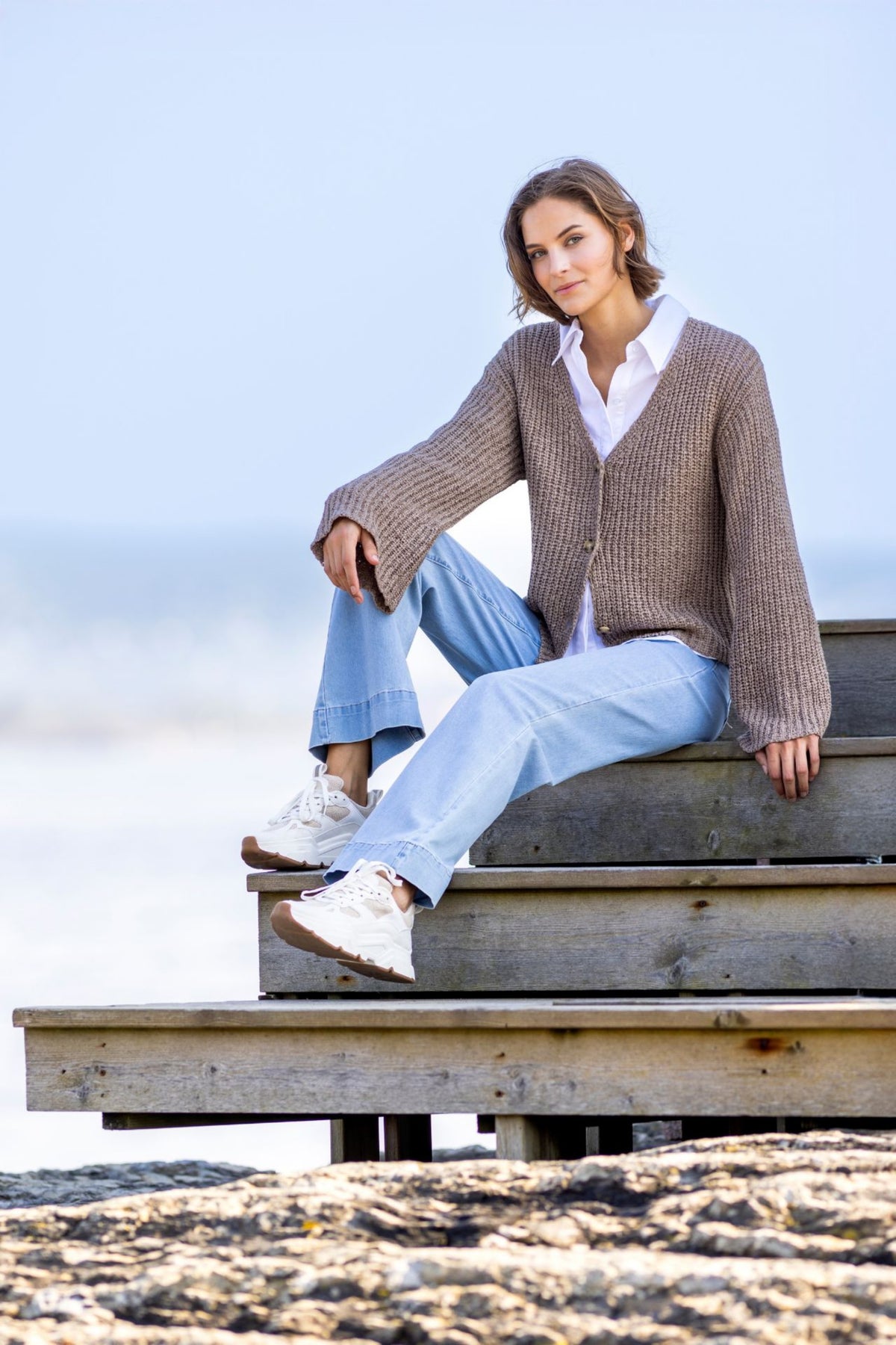 ROUGH CARDIGAN BEIGE – Beige