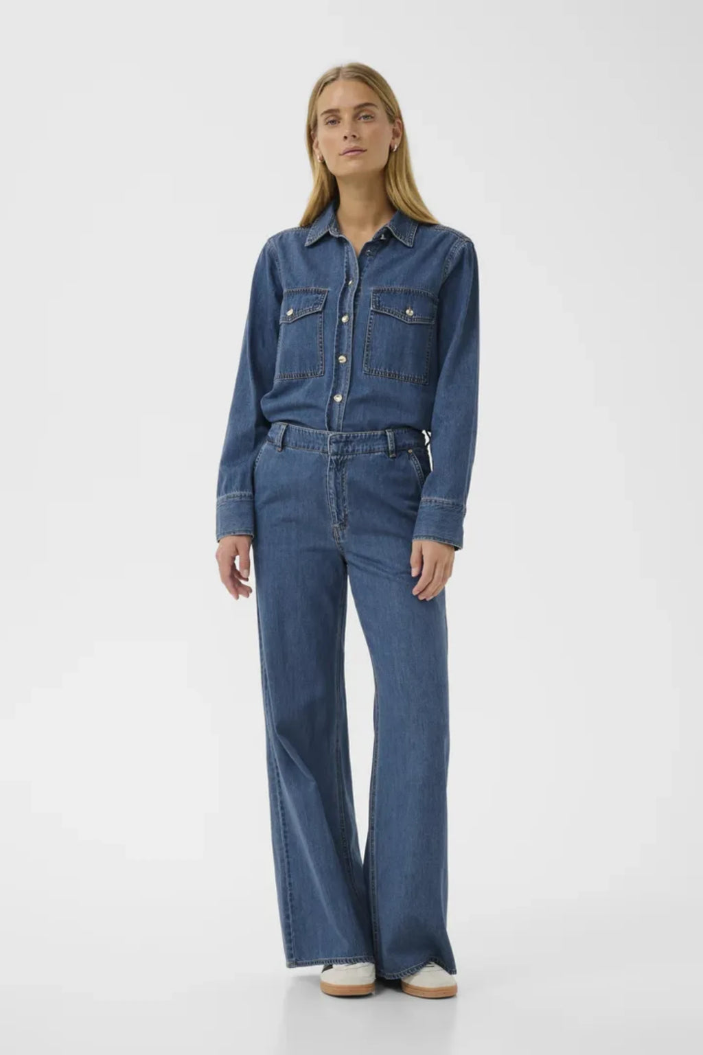 SAFINAS JEANSBUKSE WIDE – Blå