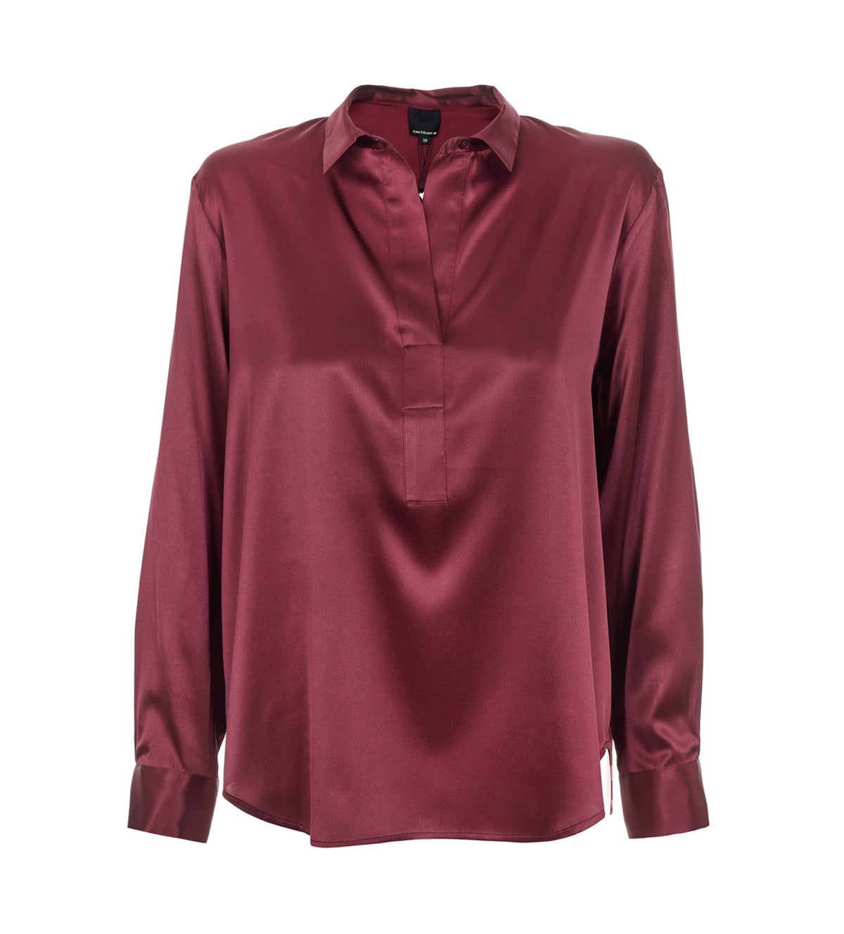 LEIA SILKE BLUSE MED STRETCH – Burgunder