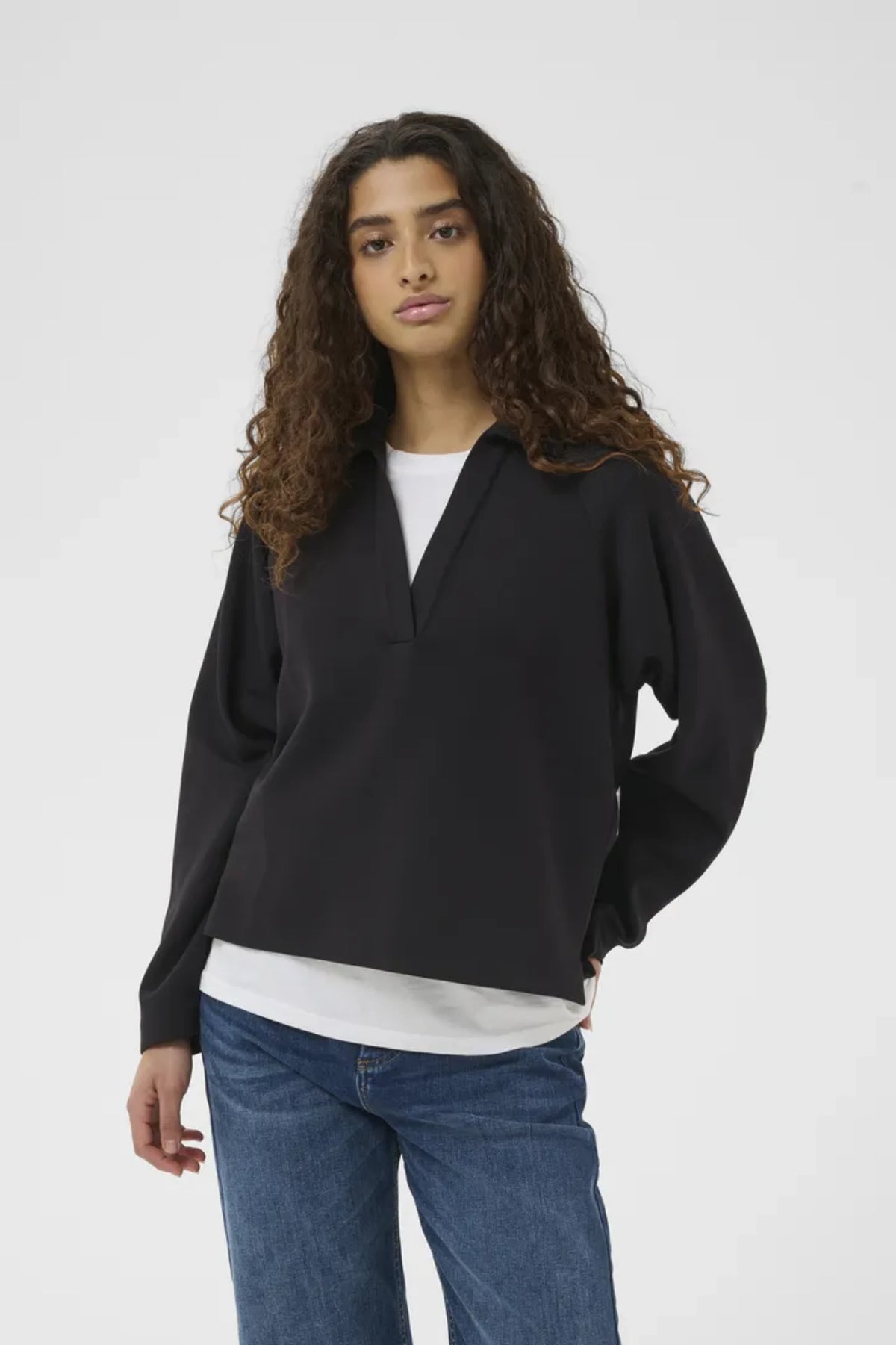 SIMI VINCENT POLO BLOUSE – Svart