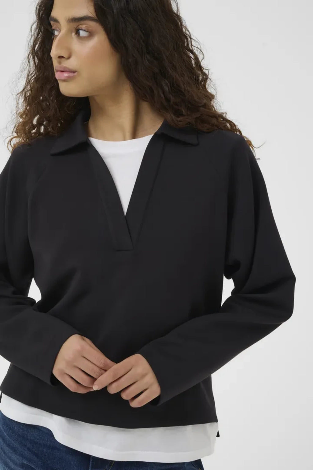 SIMI VINCENT POLO BLOUSE – Svart