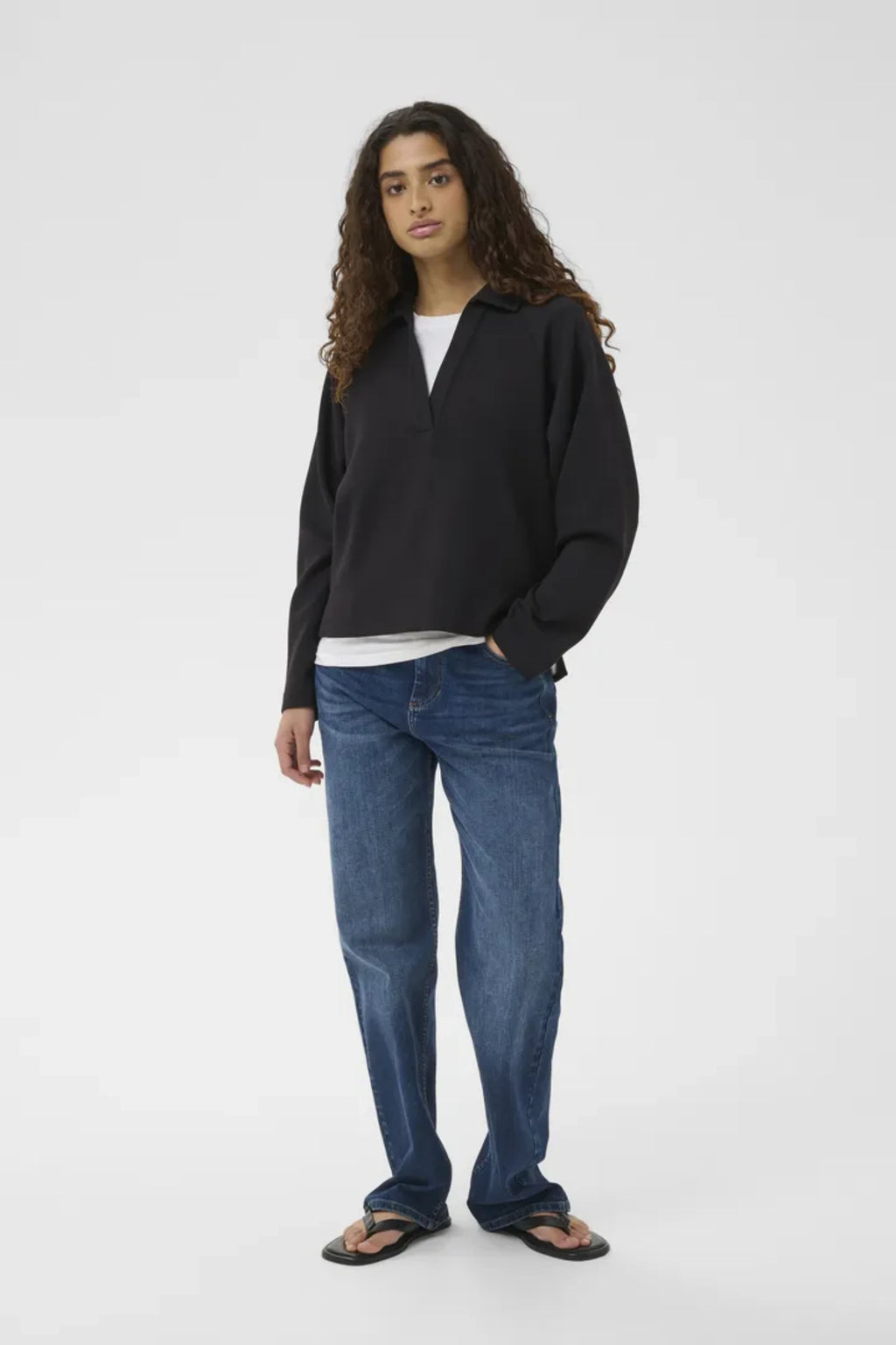 SIMI VINCENT POLO BLOUSE – Svart