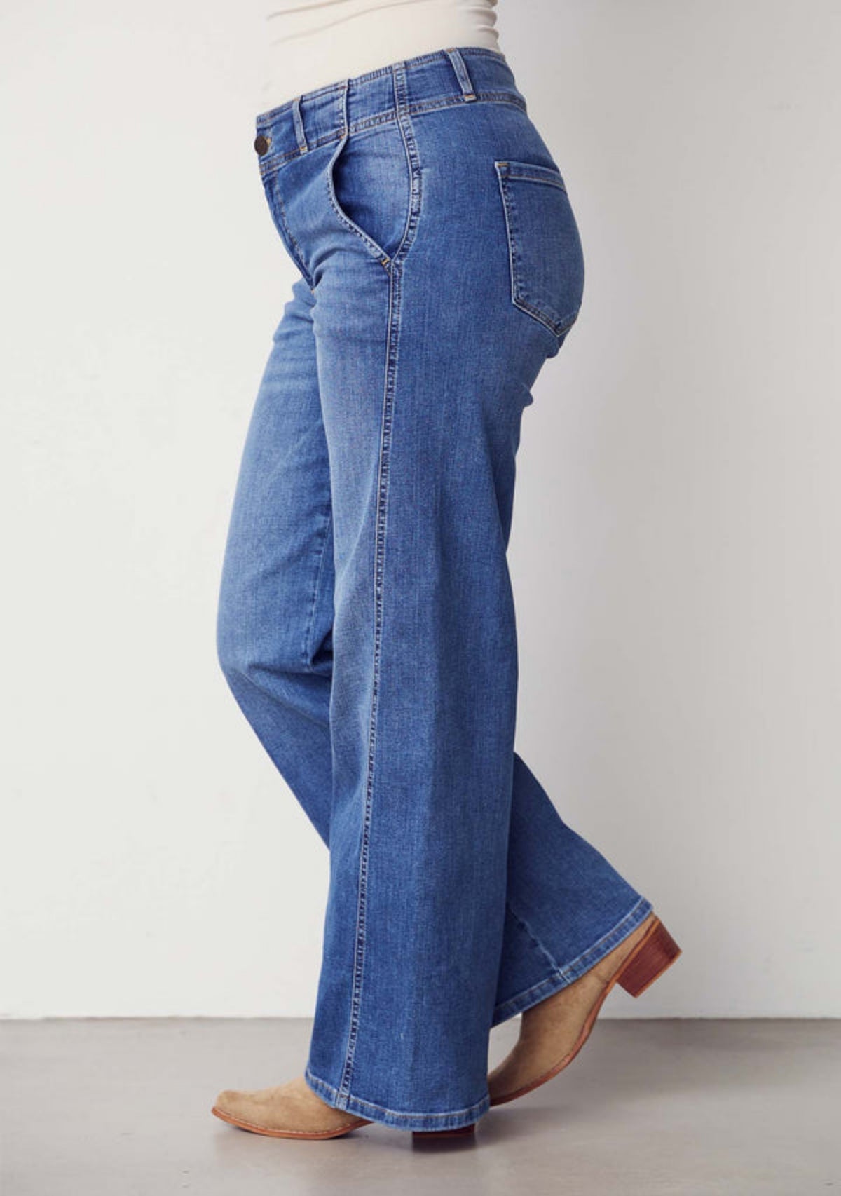 COMO NEW WIDE JEANSE – Blå