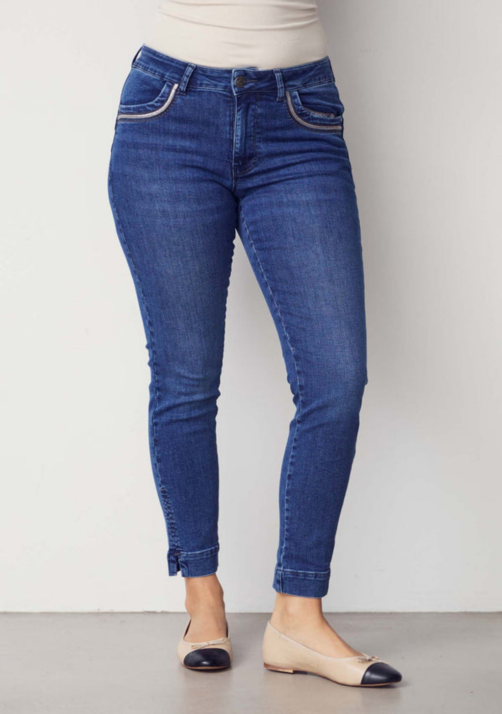 VERONA DECO JEANS – Blå