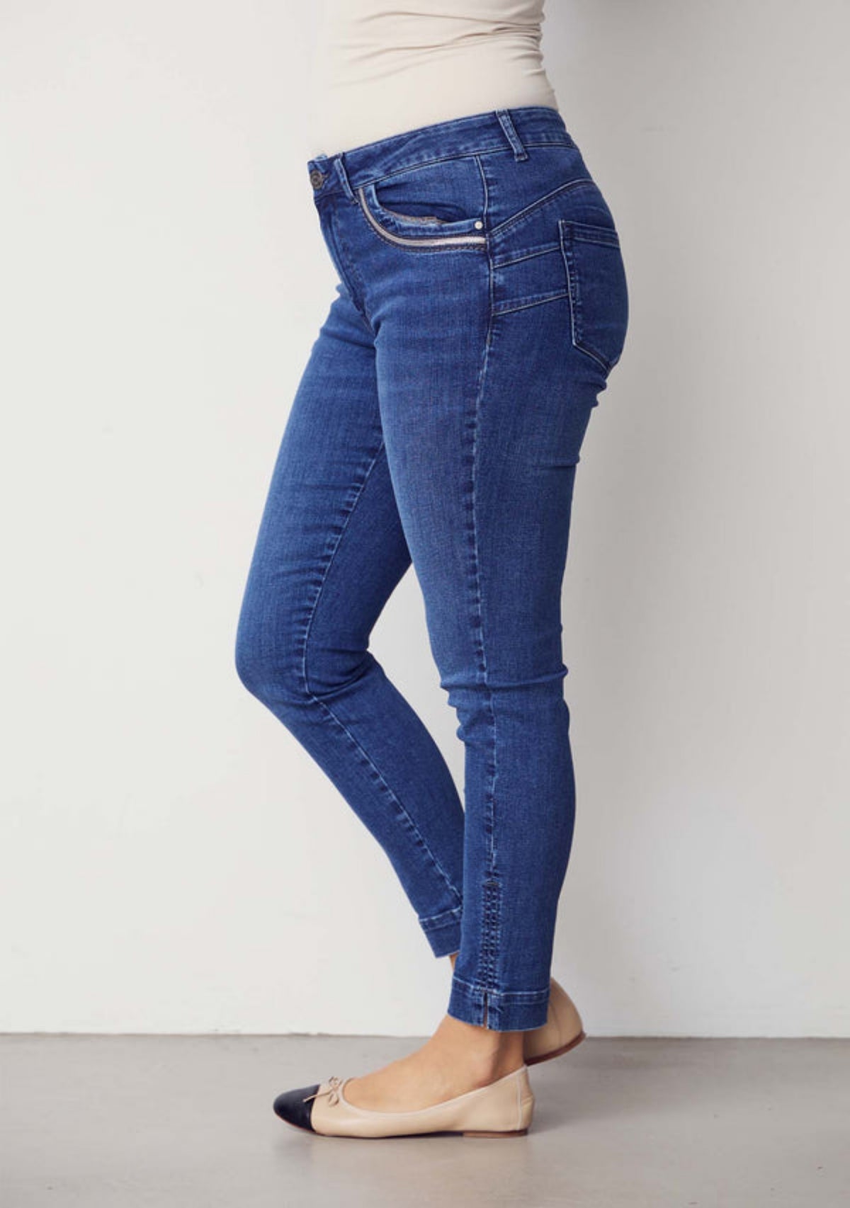 VERONA DECO JEANS – Blå