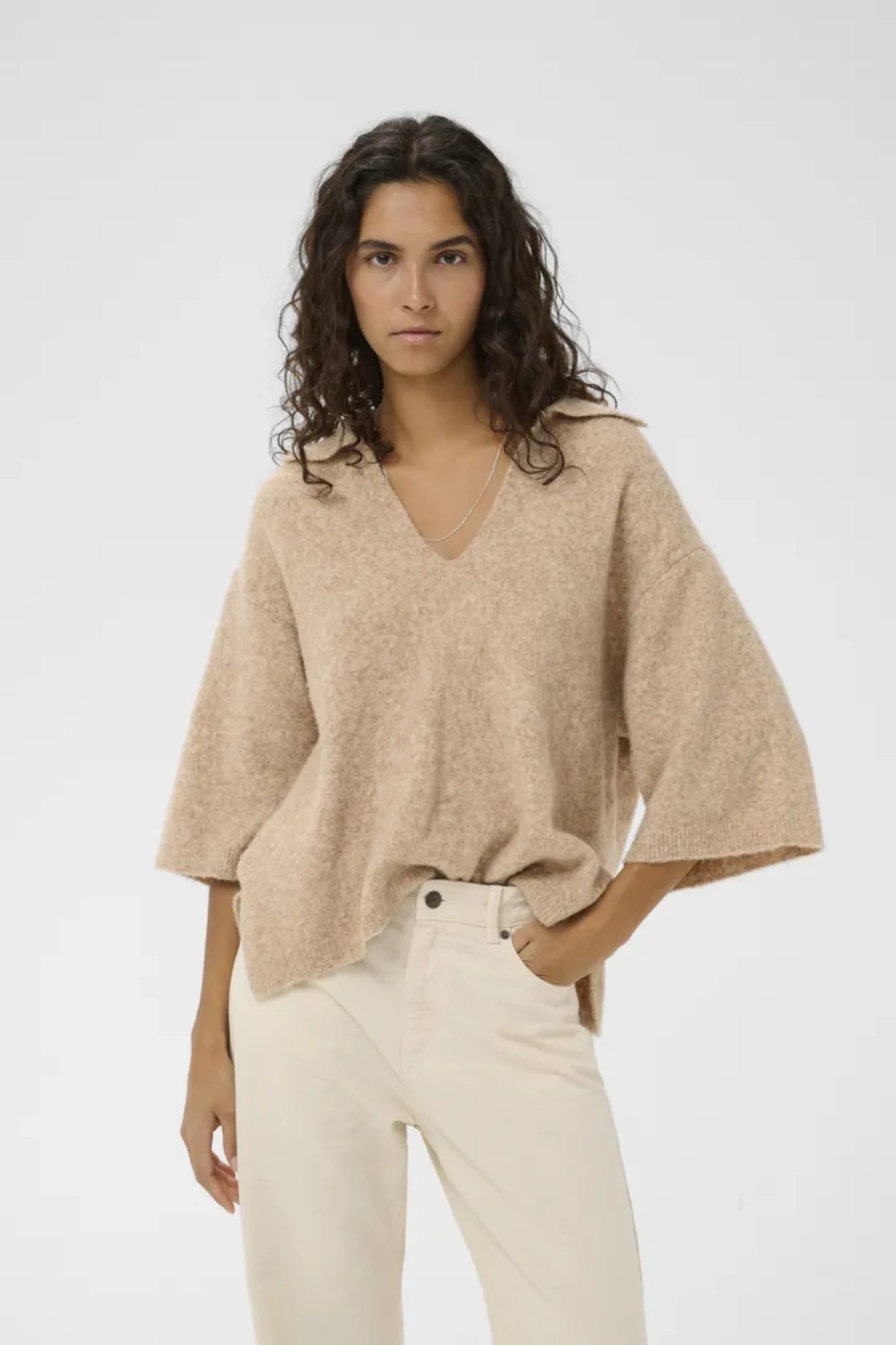 GUNNI STRIKKETPOLO – Brun