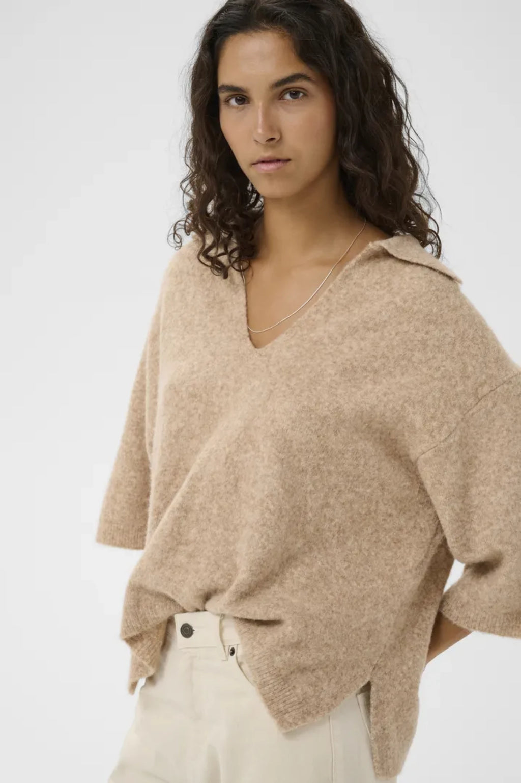 GUNNI STRIKKETPOLO – Brun