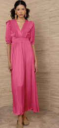 LOVISA SOLID LONG DRESS – Rosa