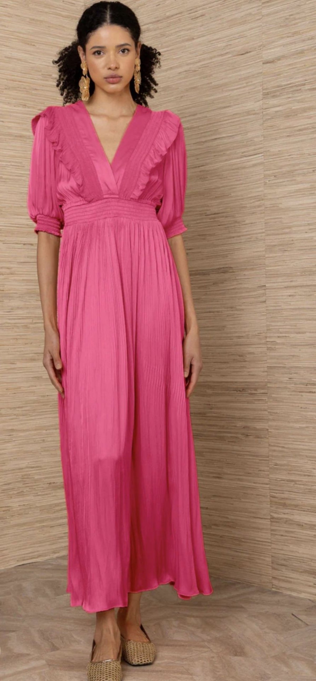 LOVISA SOLID LONG DRESS – Rosa