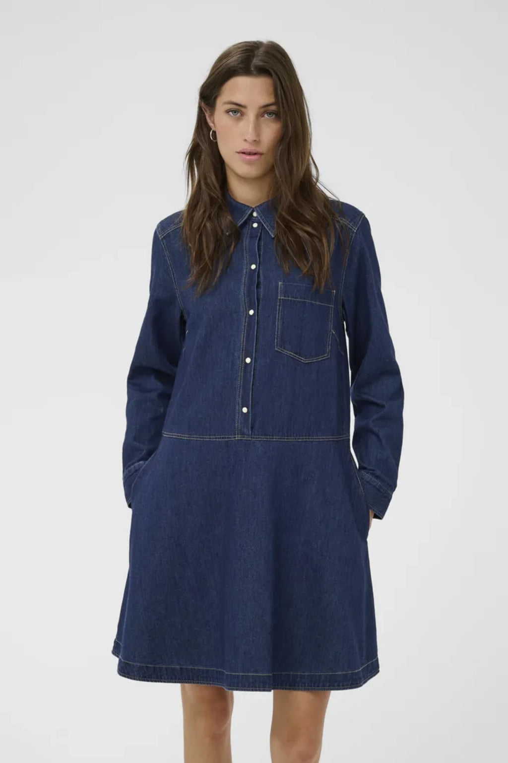 AUGUSTINE JEANSKJOLE DRESS – Blå