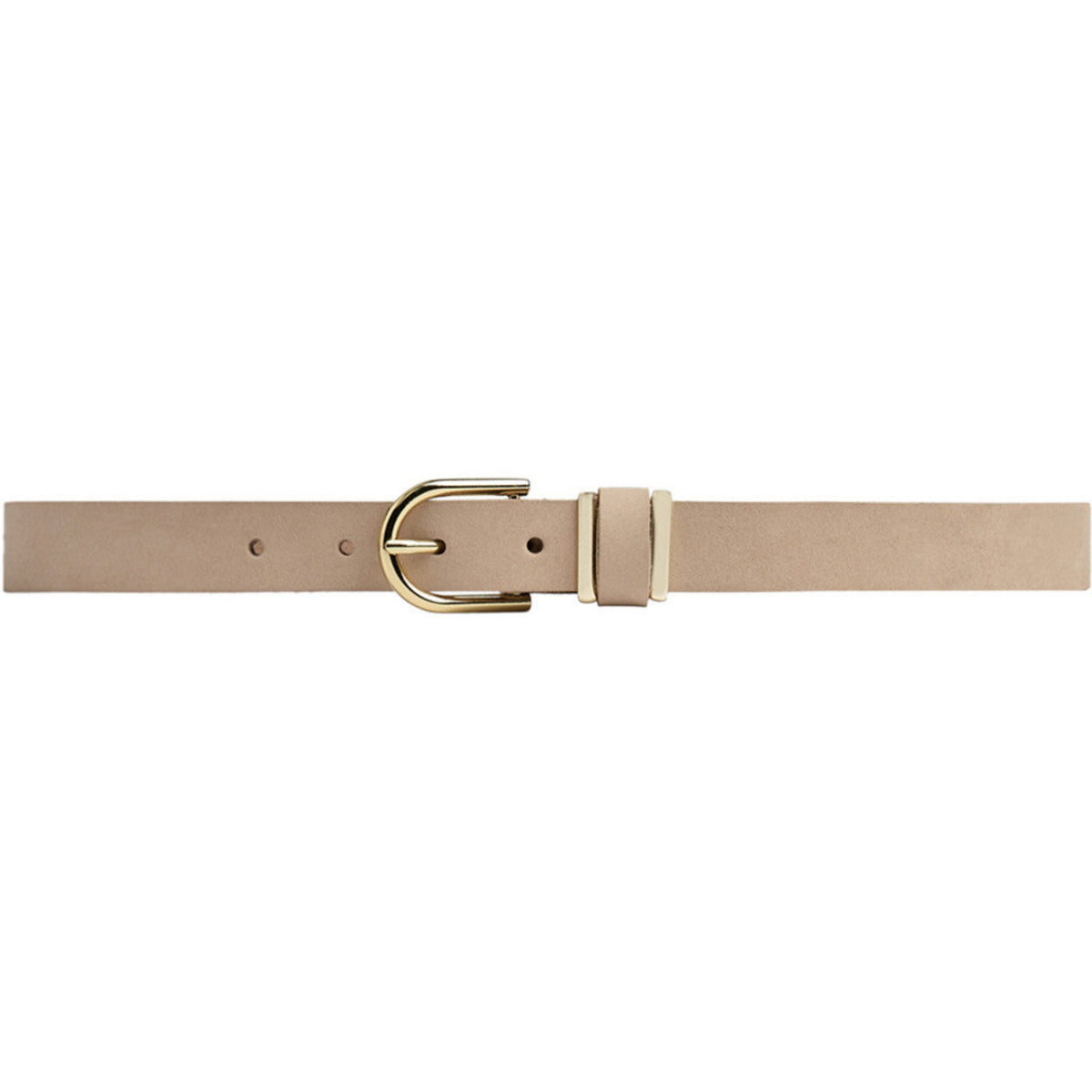 SKINNBELTE SMALT MED GULLSPENNE SAND – Beige