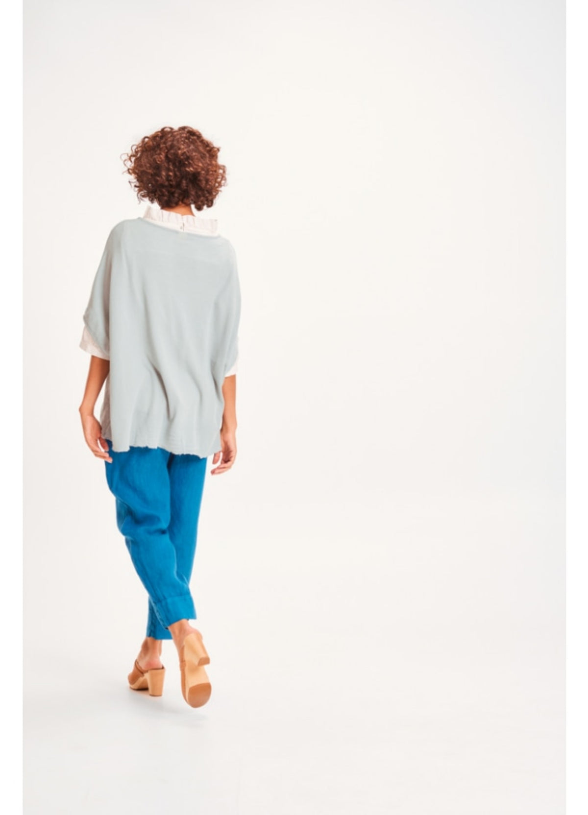 BYBASICS EXTRA WIDE TOPP I MERINOULL NAVY – Blå